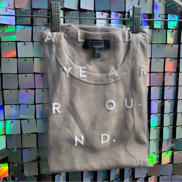 NWT AYR | All Year Round “The Exec” Pima cotton tee in “Shroom” warm gray - Picture 1 of 9